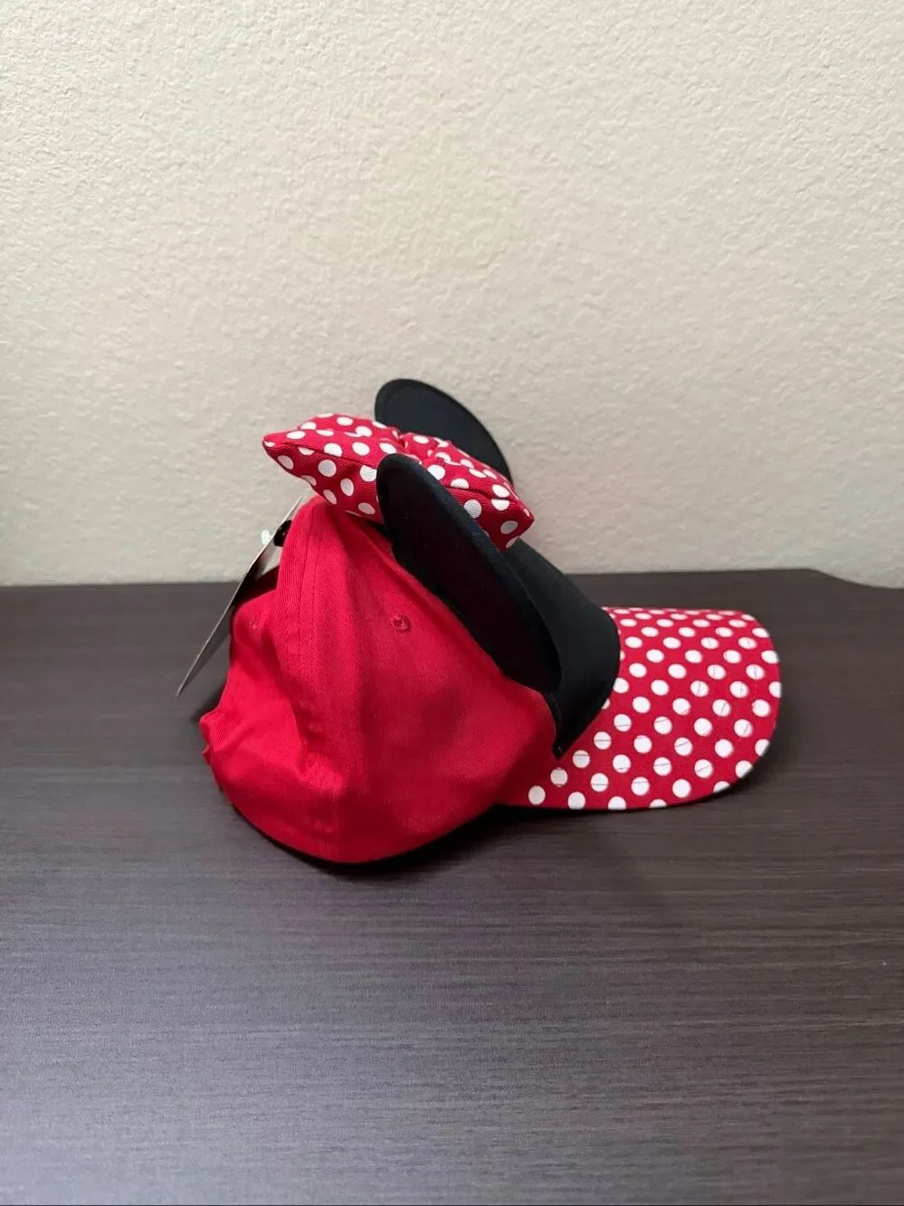 Disney Minnie Mouse Polka Dot Bow Ears Cap Hat